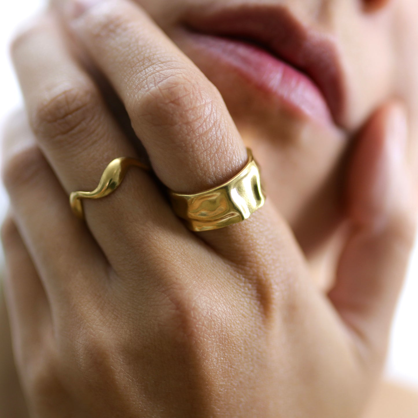 GOLDEN DUNE 2er Ring Set